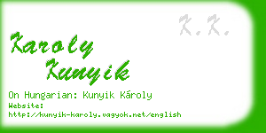 karoly kunyik business card