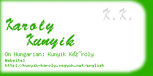 karoly kunyik business card